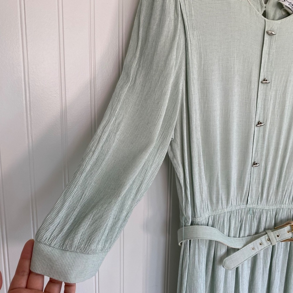 Lady Carol Womens Vintage 90s Modest Midi Dress Size 18 XL Secretary Belted - Picture 3 of 12